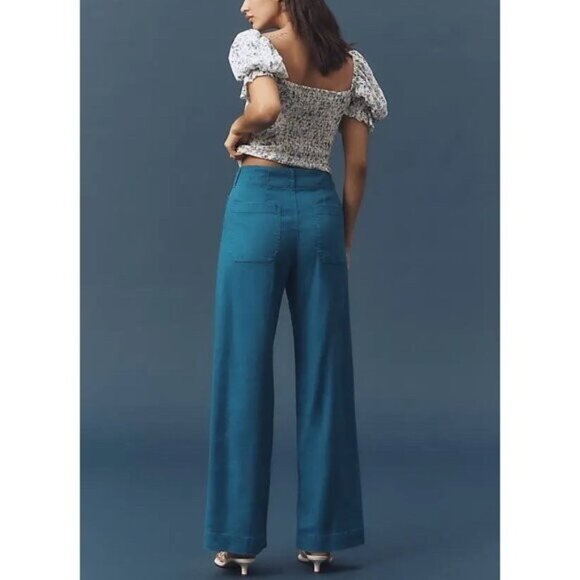 NWT Size 32 Tall -The Colette Linen blend Full Length Wide Leg Pants (US$ 148) - Picture 3 of 15